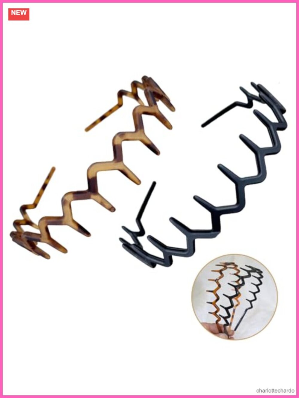 Zig Zag Headbands Adjustable Plastic Non-Slip Sports Daily Wear